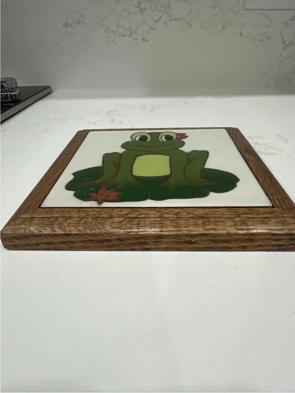 Framed Green Frog Tile Wall Art - Home Accents 7.5” x 7.5”